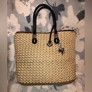 Brighton Woven Straw Tote w/ Charms